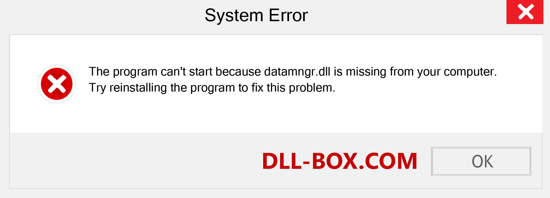  datamngr.dll file is missing?. Download for Windows 7, 8, 10 - Fix  datamngr dll Missing Error on Windows, photos, images